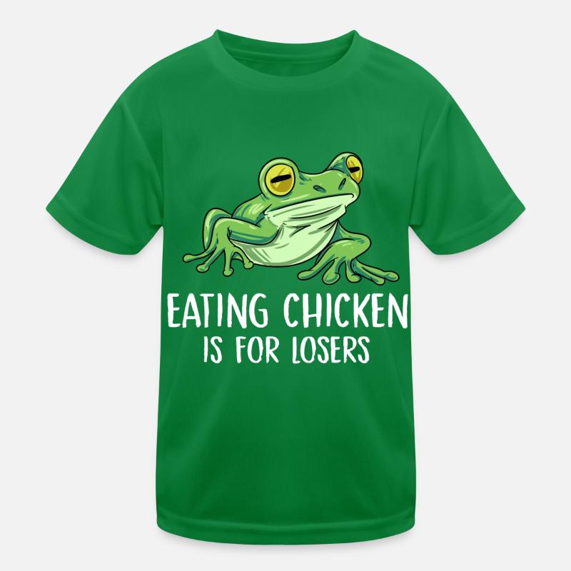 Manger du poulet est pour les perdants Conception pour une grenouille T-shirt sport Enfant