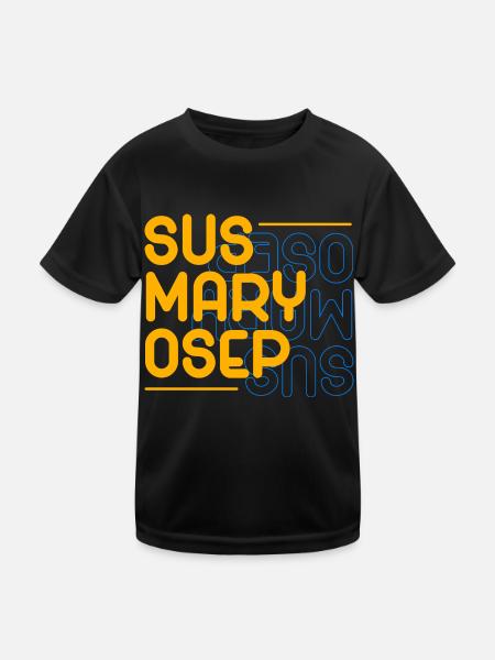 Sus Mary Osep Design für stolze Pinoys - Kinder Funktions-T-Shirt - Schwarz - Vorne