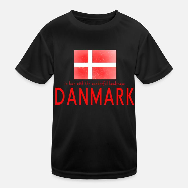 Danmark Dänemark Kinder Funktions-T-Shirt
