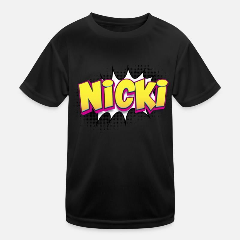 Nicki Custom Name Comic Book Style Pop Art, Nicki Kids Functional T-Shirt