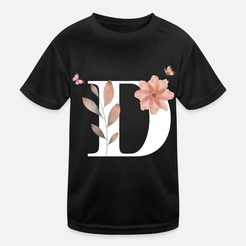 Wildblumen-Aquarell-Brief Kinder Funktions-T-Shirt