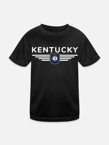 Kentucky Fan T-Shirt – Stolz zeigen! - Kinder Funktions-T-Shirt - Schwarz - Vorne