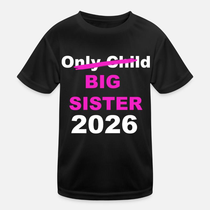 Große Schwester 2026 Ankündigung Kinder Funktions-T-Shirt