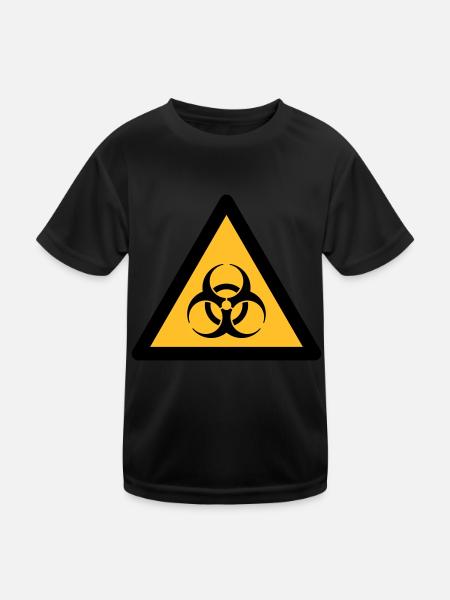 Gefahrensymbol - Biohazard (2-farbig) - Kinder Funktions-T-Shirt - Schwarz - Vorne