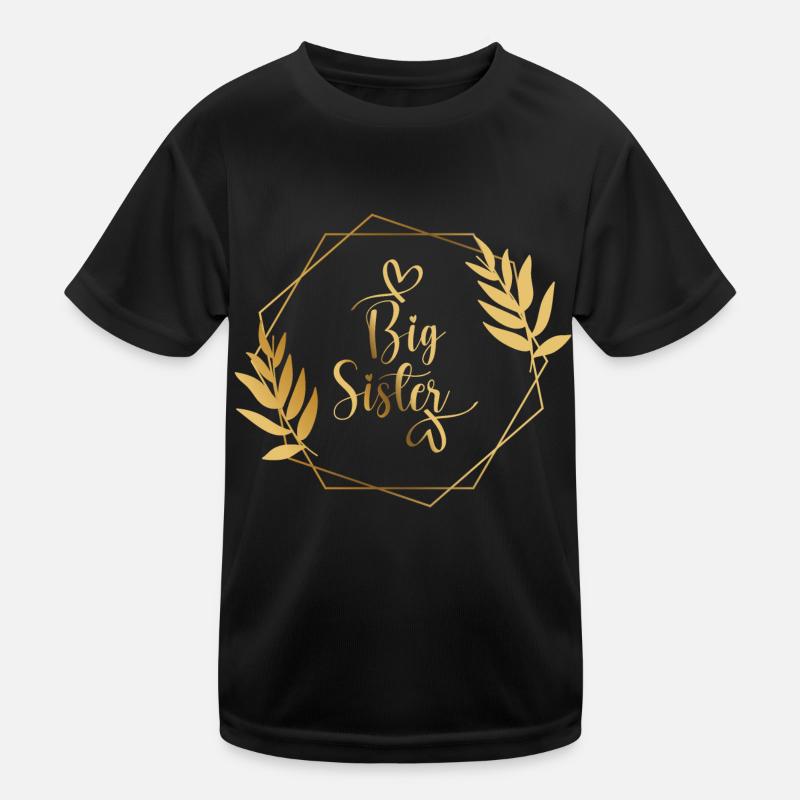 Große Schwester - Kinder Funktions-T-Shirt - Schwarz