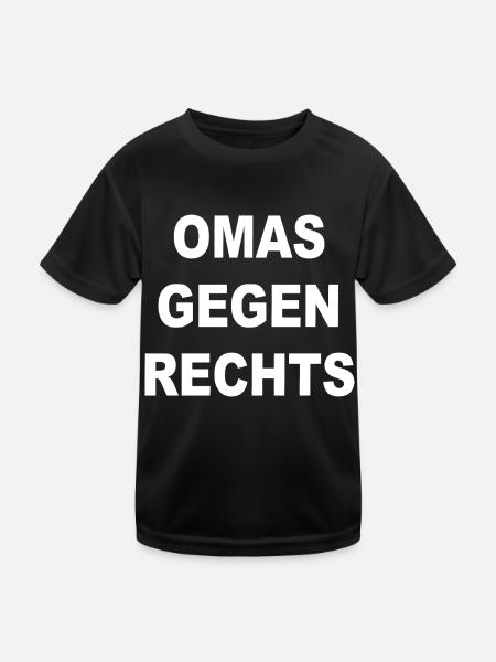 omas gegen rechts - Kinder Funktions-T-Shirt - Schwarz - Vorne