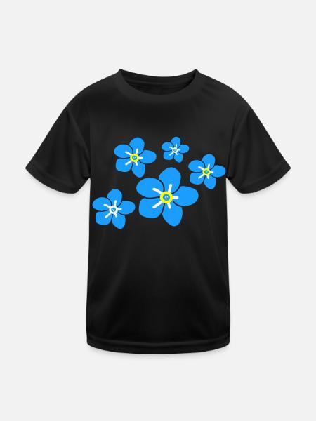 Forget me not flower2 - Kids Functional T-Shirt - black - Front