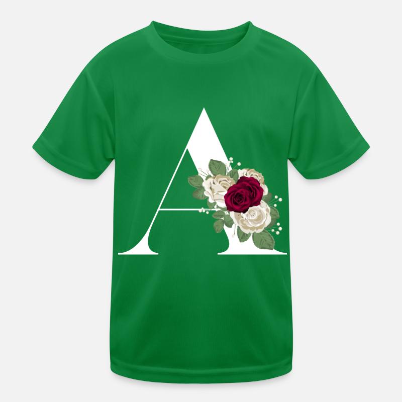lettre A fleuris (blanche) T-shirt sport Enfant