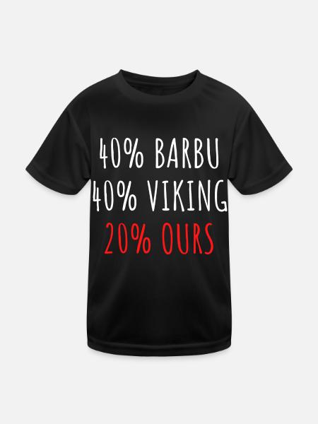 40% Barbu 40% Viking 20% Ours Homme Père Papy pépé - T-shirt sport Enfant - noir - Devant