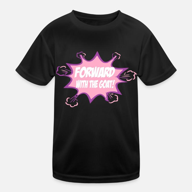 Forward with the goat - Kids Functional T-Shirt - black