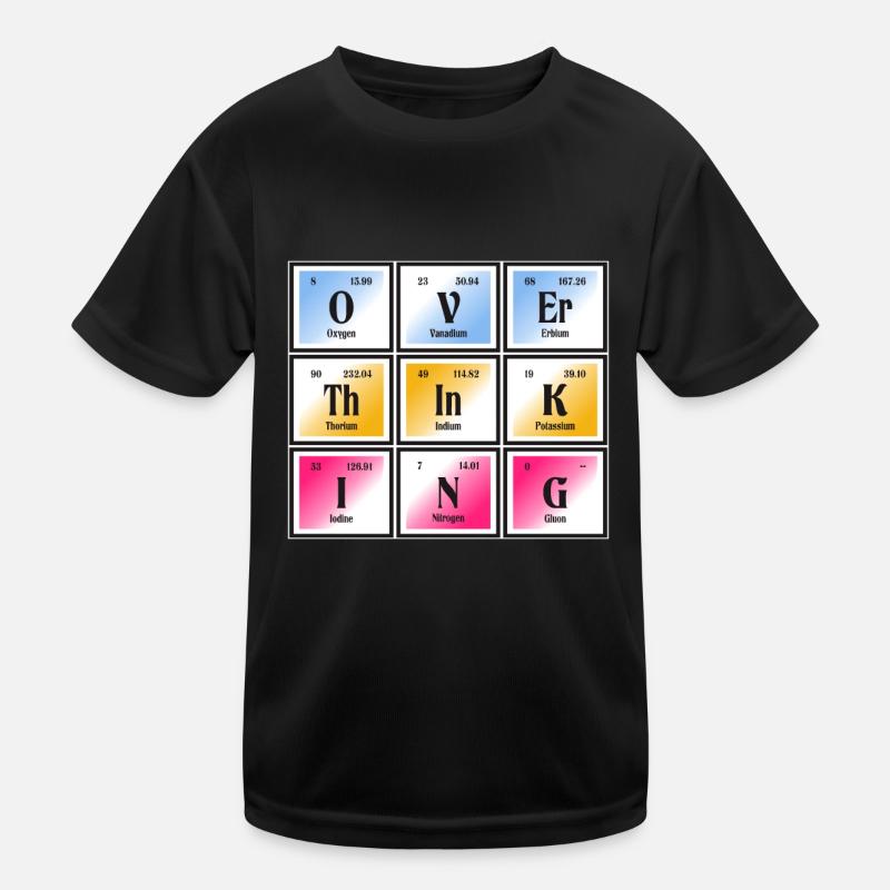 Überdenken | Periodensystem der Elemente - Kinder Funktions-T-Shirt - Schwarz
