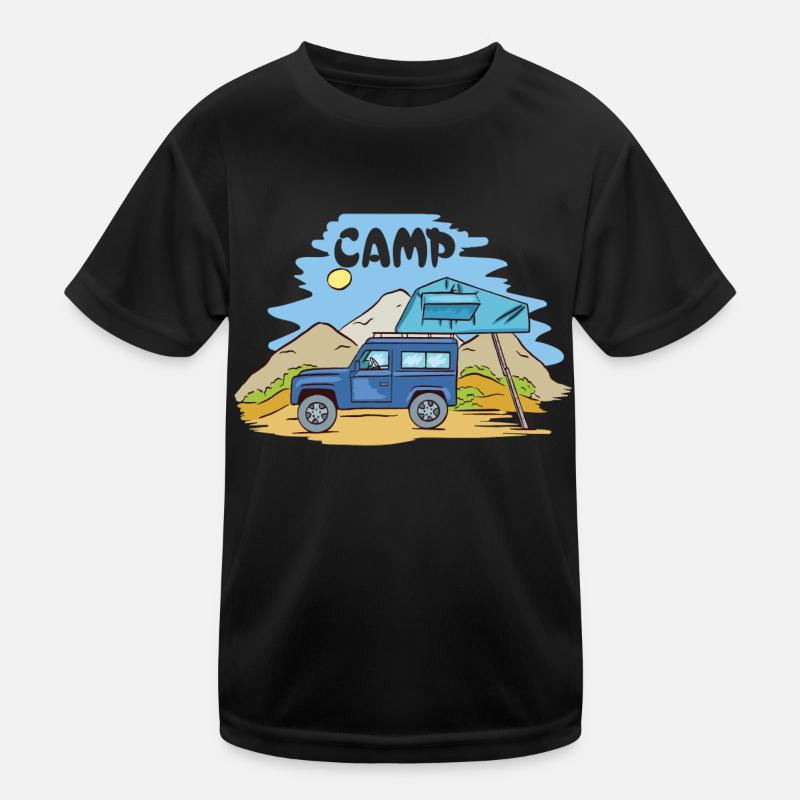 Camping Wohnmobil Vintage im Wohnwagen Caravan Kinder Funktions-T-Shirt