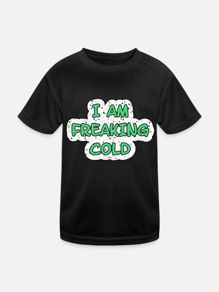 MIR IST FREAKING KALT COLD - Kinder Funktions-T-Shirt - Schwarz - Vorne