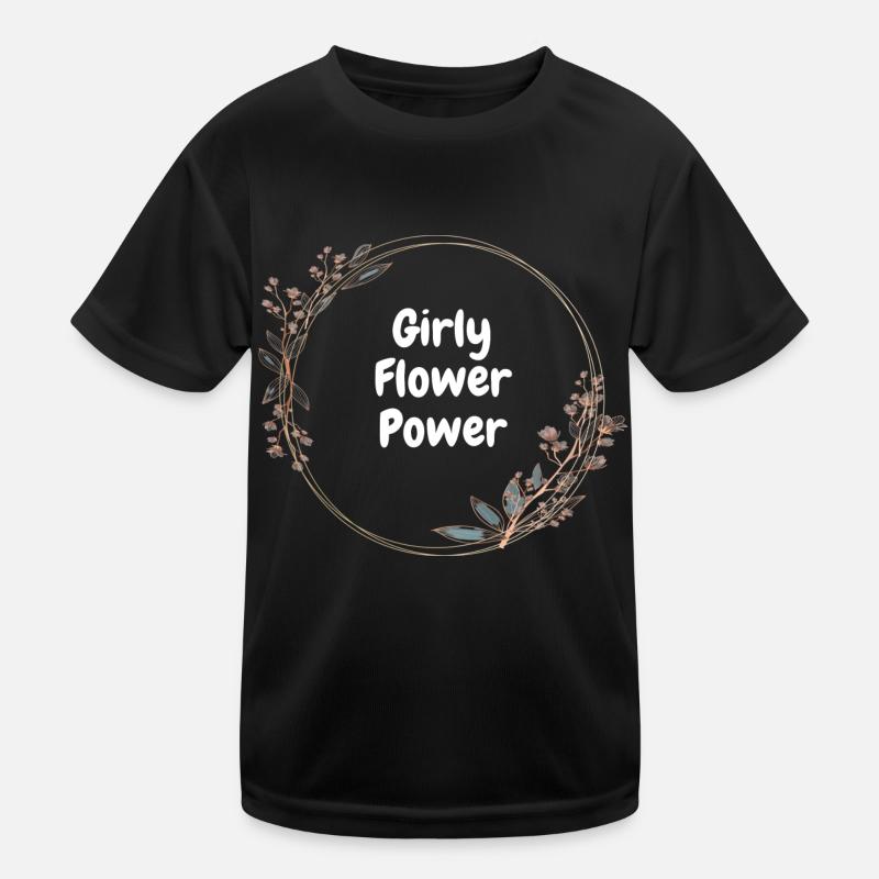 Girly Flower Power Kids Functional T-Shirt