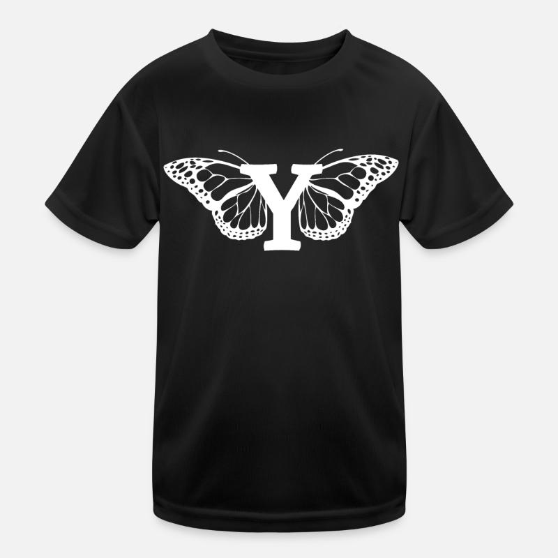 Buchstabe Y Schmetterling Kinder Funktions-T-Shirt