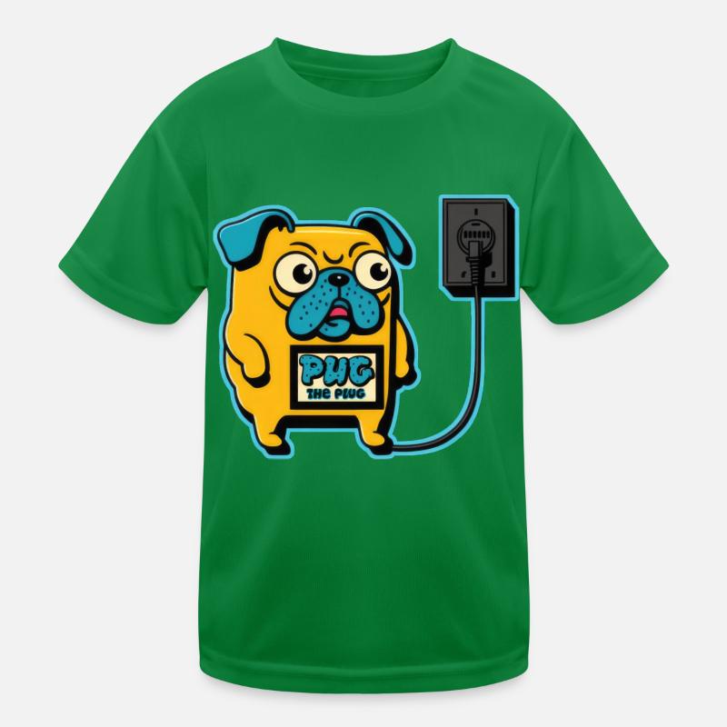 Mops den Stecker Kinder Funktions-T-Shirt