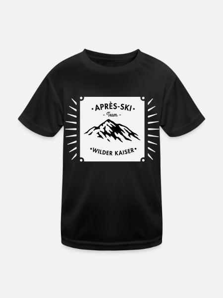 Après-Ski Wilder Kaiser - Kinder Funktions-T-Shirt - Schwarz - Vorne