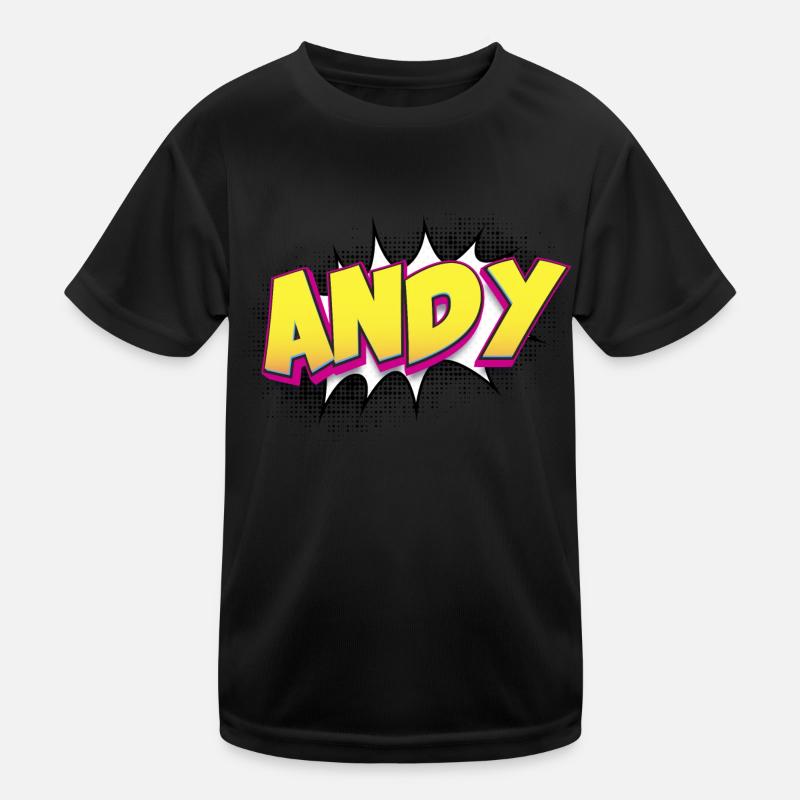 Andy Benutzerdefinierter Name Comic-Stil Pop-Art, Andy Kinder Funktions-T-Shirt