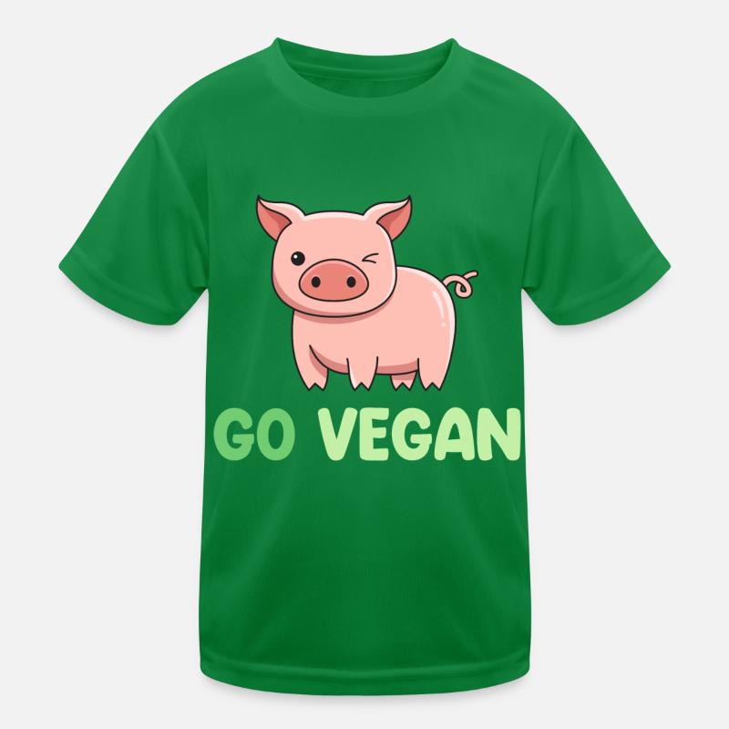 Pig design for proud vegans Kids Functional T-Shirt