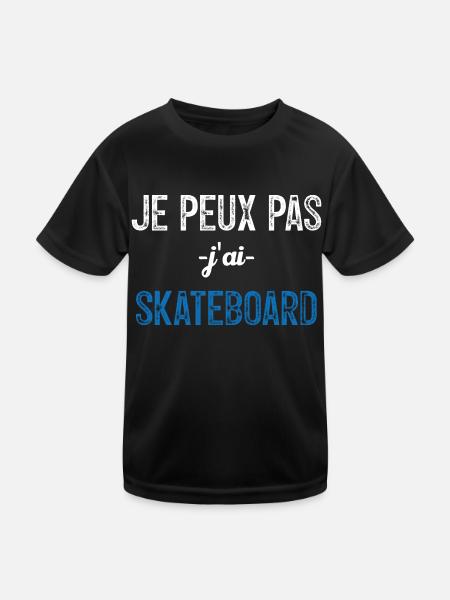 Je peux pas j ai Skate - T-shirt sport Enfant - noir - Devant