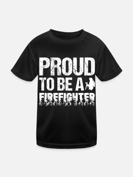 Proud to Be a Firefighter - Kids Functional T-Shirt - black - Front