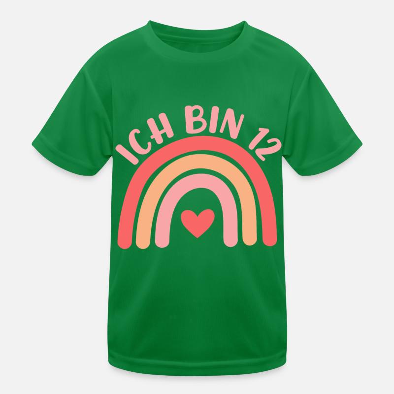 Ich bin 12 niedliche Regenbogen Design Junge Mädch Kids Functional T-Shirt
