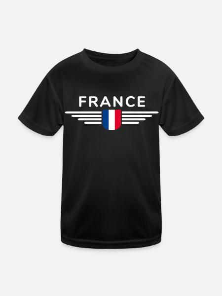 I Love France Elegance Style Design Outfits - Kids Functional T-Shirt - black - Front