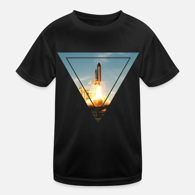 Space Shuttle - Kinder Funktions-T-Shirt - Schwarz