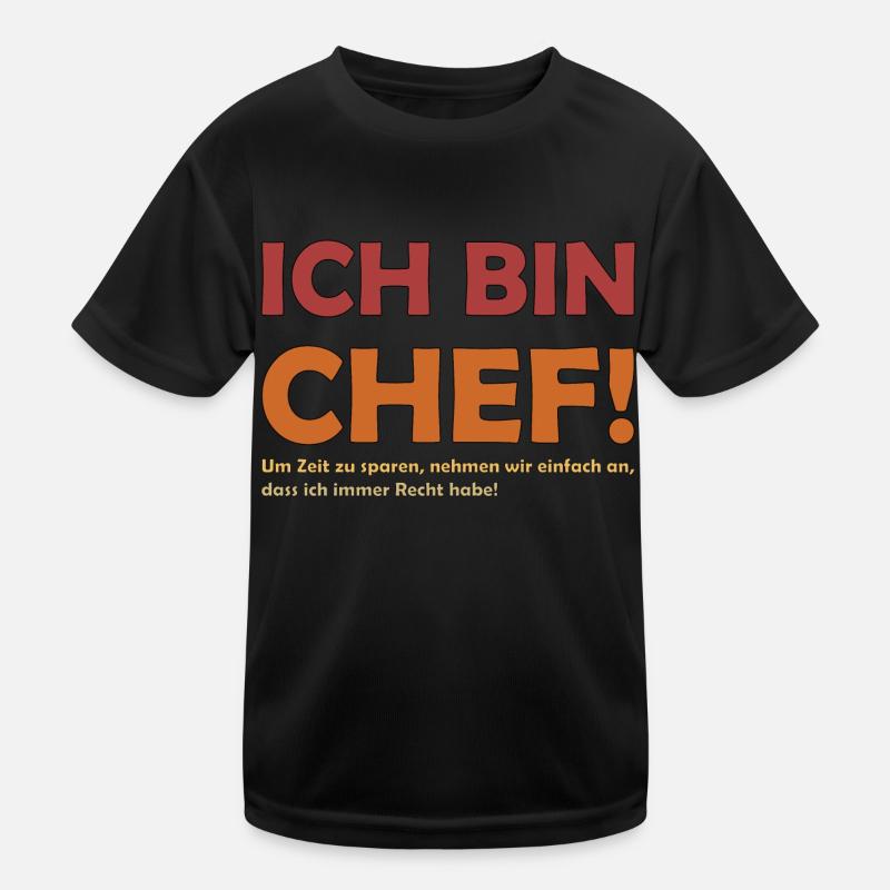 Ich bin der Chef - Kinder Funktions-T-Shirt - Schwarz