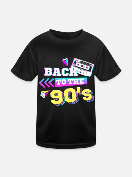 Back to the 90s 90er Jahre Retro - Kinder Funktions-T-Shirt - Schwarz - Vorne