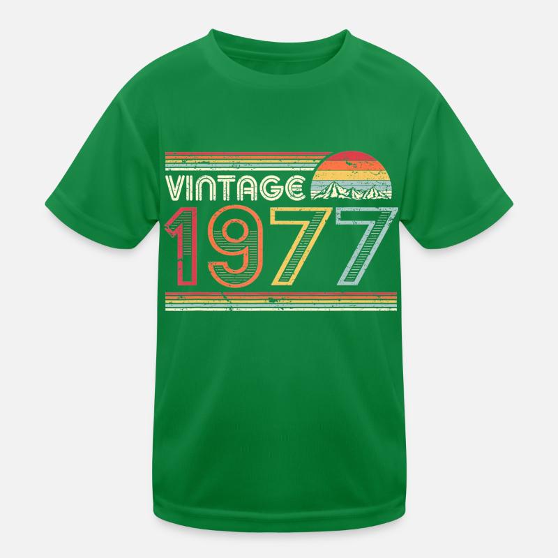 1977 Vintage Birthday Gift Kids Functional T-Shirt