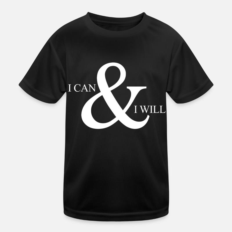 I can and i will motivational white T-shirt sport Enfant