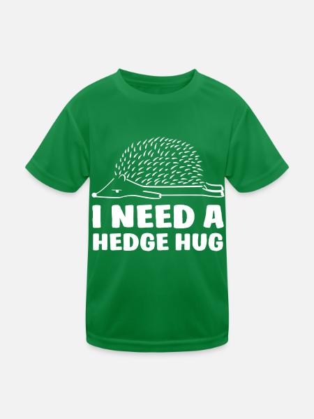 Igel - Kinder Funktions-T-Shirt - Kelly Green - Vorne