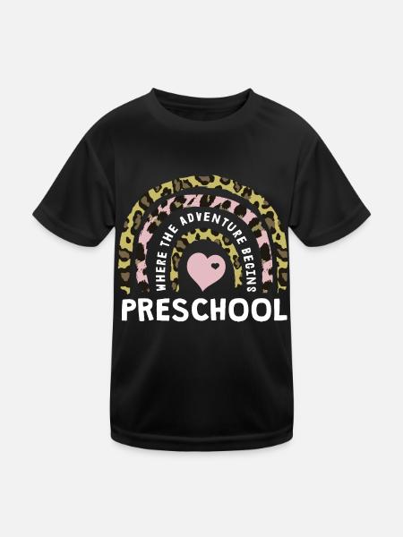 Kindergarten Dort Wo Die Reise Beginnt Vorschule - Kinder Funktions-T-Shirt - Schwarz - Vorne