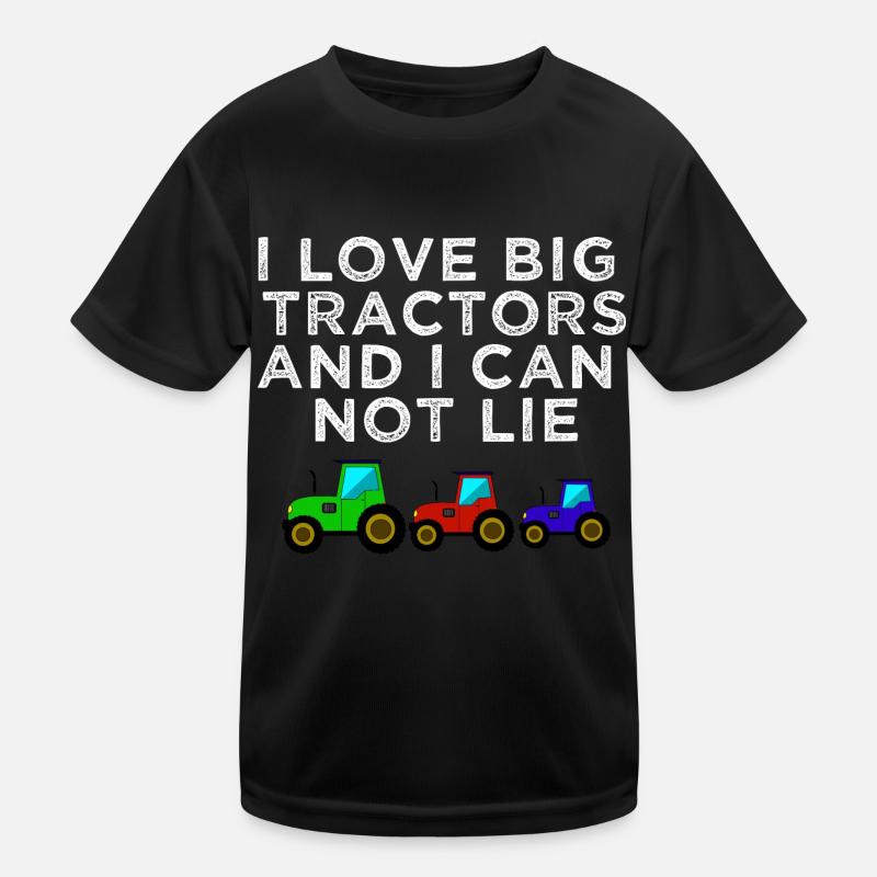 traktor liebe trecker - Kinder Funktions-T-Shirt - Schwarz