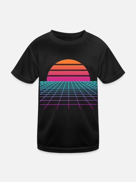 Synthwave Sunset. Maler Gift - Kinder Funktions-T-Shirt - Schwarz