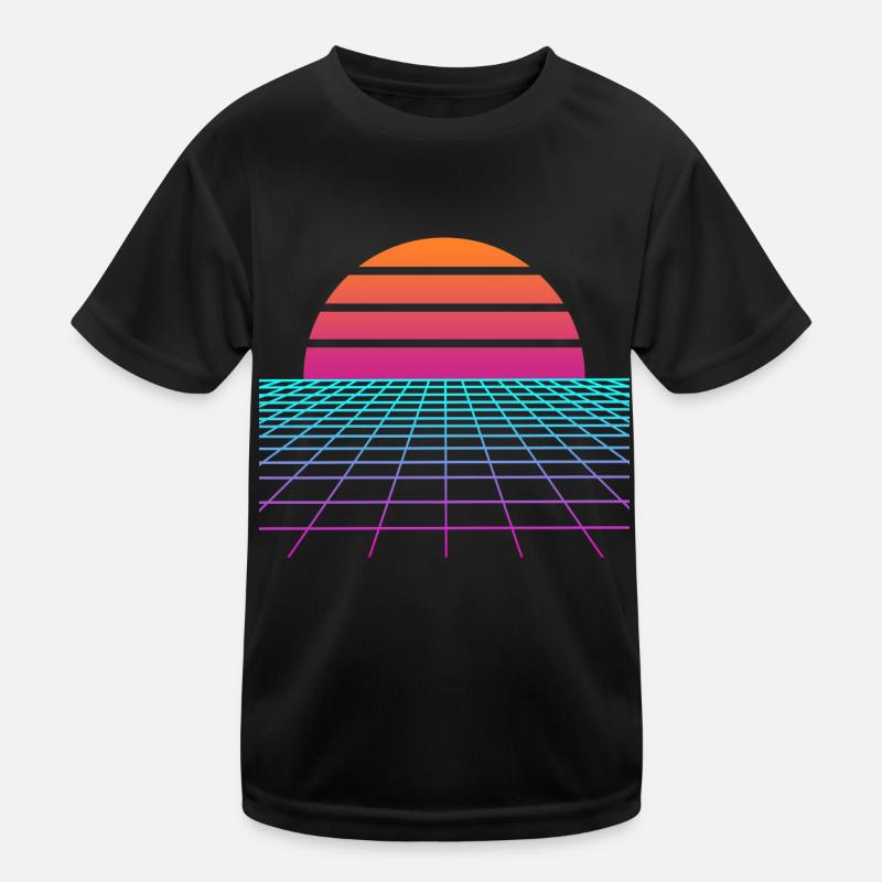 Synthwave Sunset. Maler Gift - Kinder Funktions-T-Shirt - Schwarz
