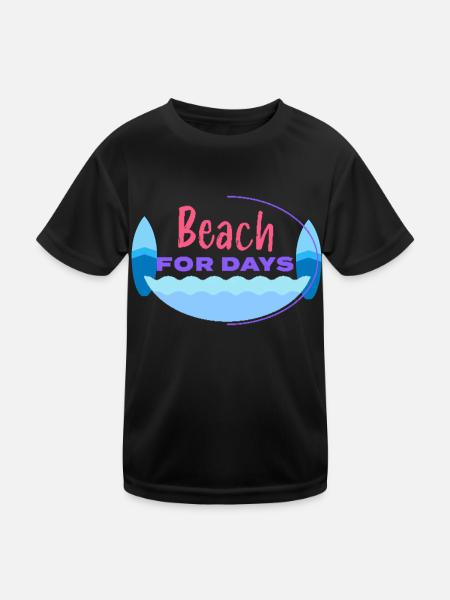 beach, beach every day - Kids Functional T-Shirt - black