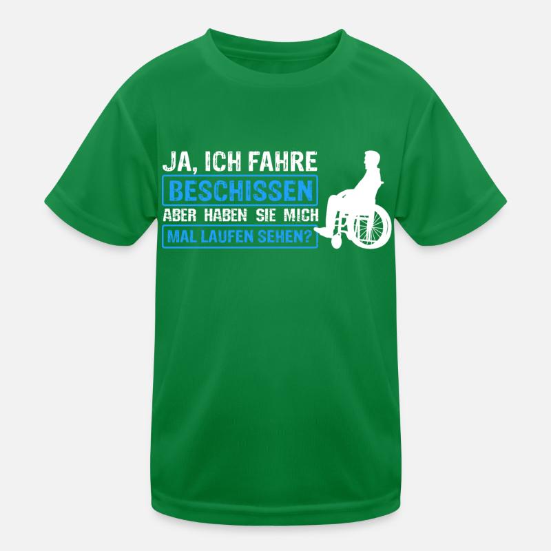 Rollstuhlfahrer Rollstuhl Spruch Geschenkidee Roll Kinder Funktions-T-Shirt