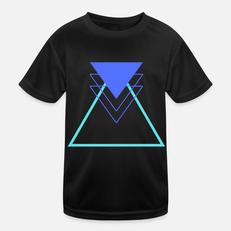 Triangle Blue Light Blue Abstract Geometric Kids Functional T-Shirt