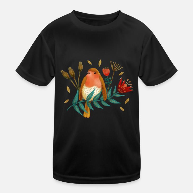 Vogel Roodborst Robin Oiseau T-shirt sport Enfant