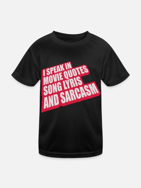 speak lyrics and sarcasm - Kids Functional T-Shirt - black - Front