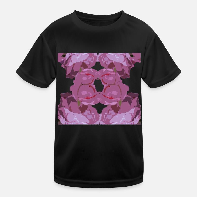 Pink Rose Square Kids Functional T-Shirt