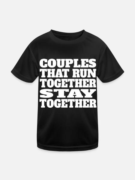 Jogger Couples Jogging Couples Running Marriage Running - Kids Functional T-Shirt - black - Front