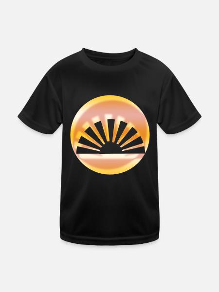 Sonnenaufgang - Kinder Funktions-T-Shirt - Schwarz - Vorne
