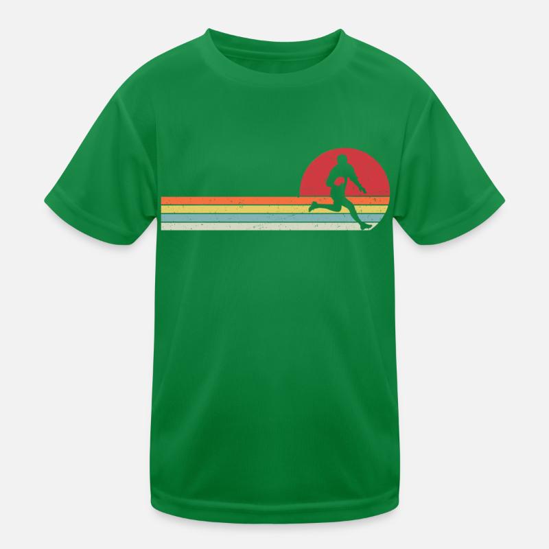 Retro Rugby Player Kids Functional T-Shirt