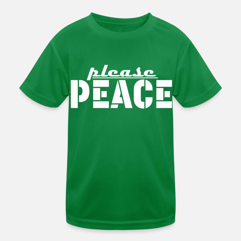 please peace Tshirt white Kinder Funktions-T-Shirt