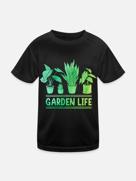 Garden Life Gardener Horticulturist Gardening Land - Kinder Funktions-T-Shirt - Schwarz - Vorne