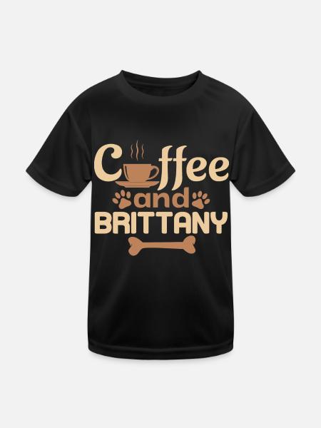 café et amoureux des animaux de compagnie bretons - T-shirt sport Enfant - noir - Devant