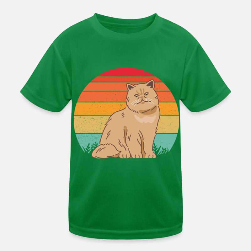 Chat persan rétro T-shirt sport Enfant